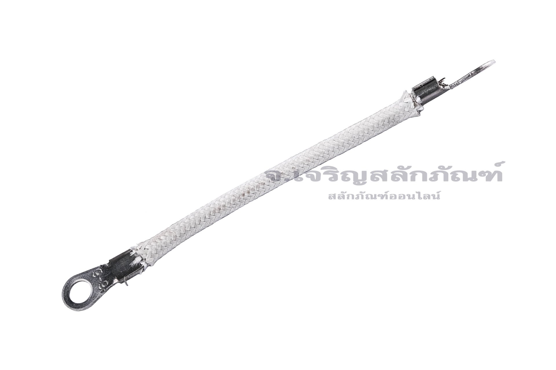 [E] สายกราวด์ สายถัก นิกเกิลบริสุทธิ์ ครอบสายทนความร้อน 1000 องศา ขนาด 6 sq.mm ยาว 100 mm